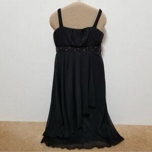 City Triangles dress black beaded sleeveless lined formal chiffon